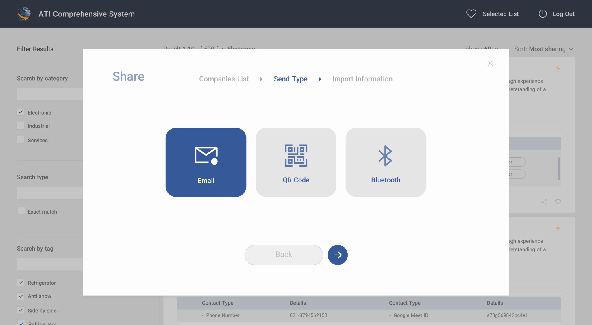 اشتراک گذاری داشبورد مدیریت صادرات - هیبا متا